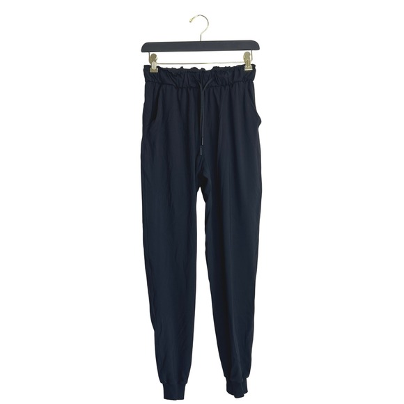 Lululemon Stretch High Rise Full Length Jogger Black Pants Size 4 - Picture 2 of 8